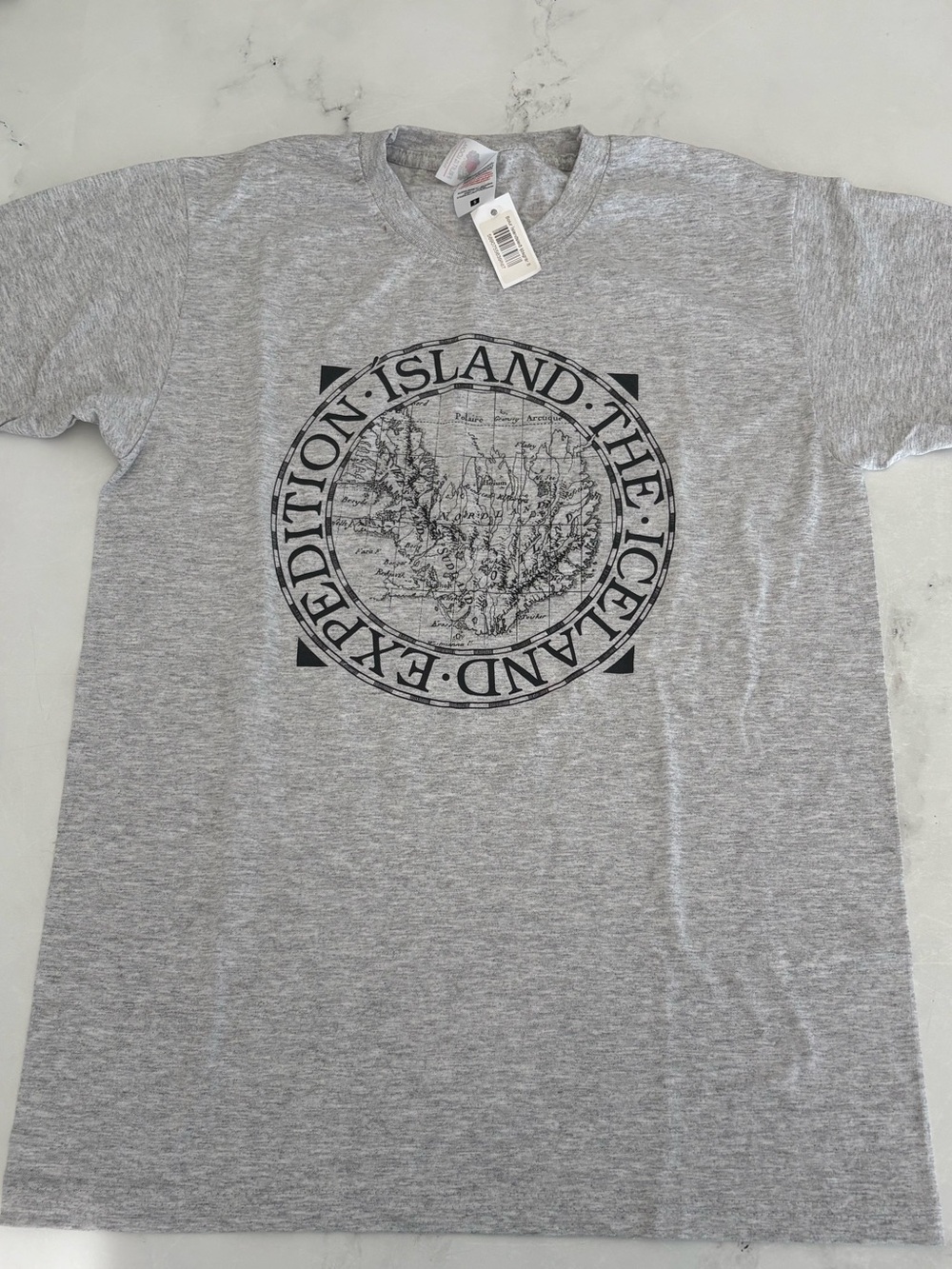 The Iceland Expedition Grey Graphic Tee - Size Small